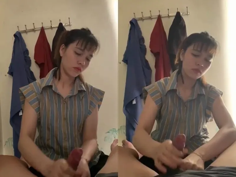 Anh trai đi vắng, ép vợ mới cưới của anh trai sục thằng nhỏ xuất tinh