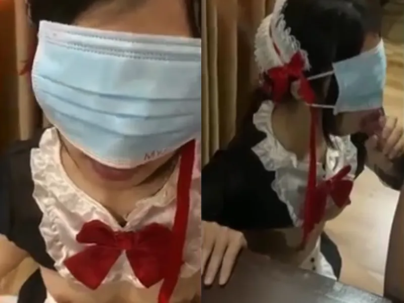 Gấu việt dâm cosplay nô lệ mút bú con chim điêu luyện